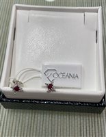 Orecchini Floriddia Gioielli Donna in Oro bianco Rubino 0.44 Ct 55061 ORECCHINI RUBINO E BRILLANTI - 55061 ORECCHINI RUBINO E BRILLANTI